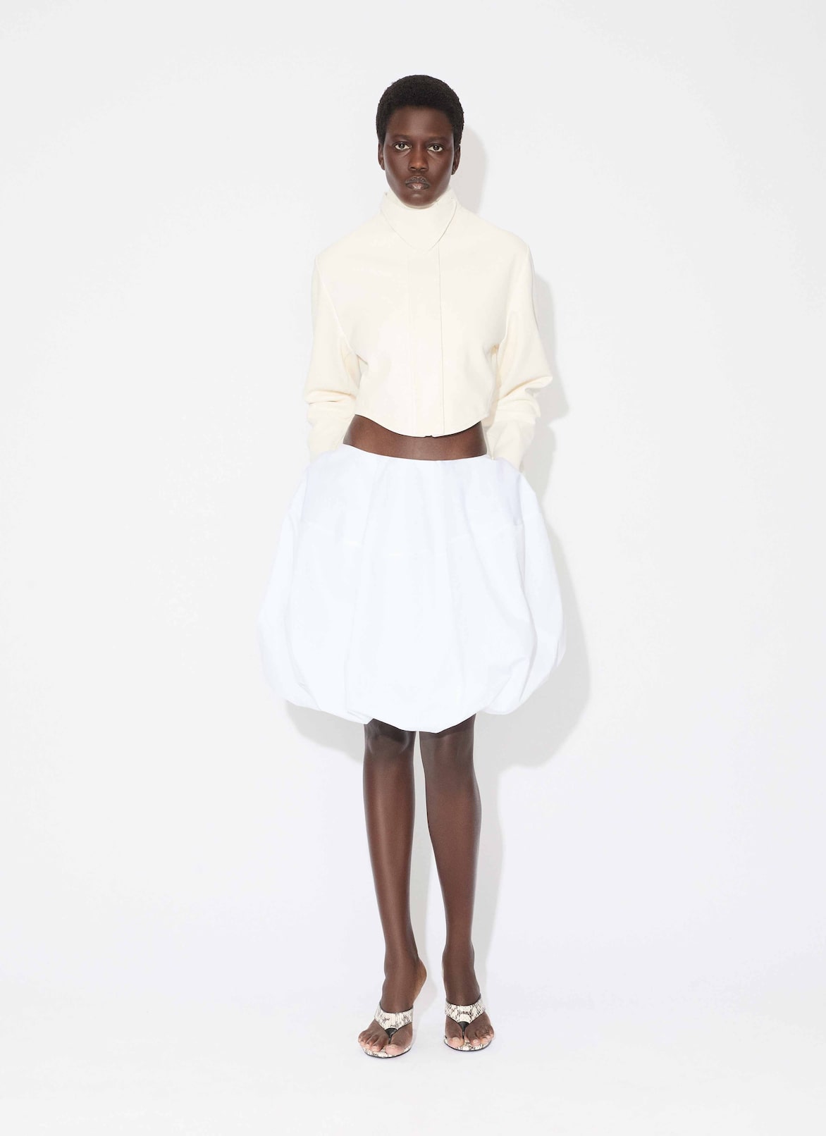 LEATHER MOTO JACKET ALAÏA WHITE LEATHER MOTO JACKET